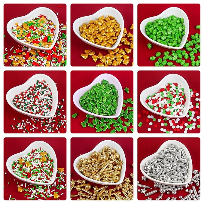 Green Leaf Candy Sprinkles, Christmas sprinkles for Cake Decorating, Edible Sugar Leaf Sprinkles, 150g/5.29oz, Cake Decorations, Baking, Cupcake, cookies Topper, foodgrade