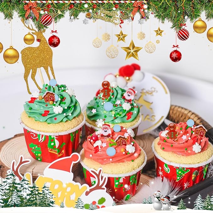 Christmas Sprinkles Holiday Cake Sprinkles Edible Blue White Red Sprinkle Winter Snowman Gingerbread House Frozen Sprinkle Pearls Sugar Jimmies mix for Cookie Baking Cake Decoration 3.5 Oz