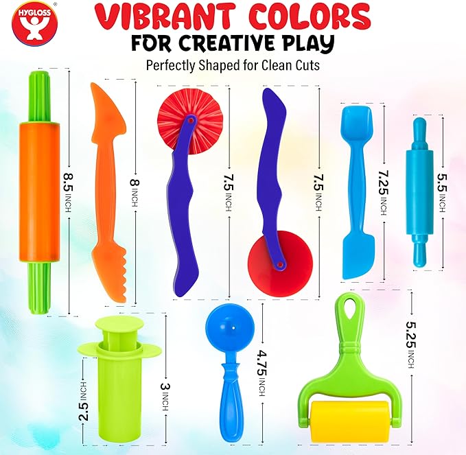 13 Pcs Dough Tools Set – Dough Extruders + Dough Cutters Set – Educational Modeling Clay Tools – Preschool Toys & Toddler Activities – Arts & Crafts for Kids Ages 3-5