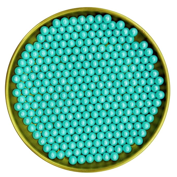 Edible Peacock Green Pearl Sugar Sprinkles Candy 7mm Mini Pearls Cake Decorations Cupcake Toppers Cookie Decorating Perfect for Wedding Party Valentine Halloween Christmas Supplies 3OZ