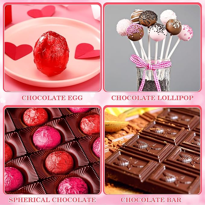 400 Sheets Christmas Foil Chocolate Candy Wrappers Aluminum Tin Foil Wrapping Paper for Packaging Decoration Red Green Wrappers DIY Baking Homemade Food Party Favors 6 x 6 Inches(Red, Pink)