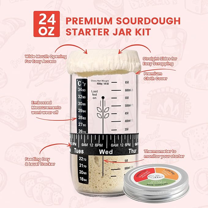 Joyyy Sourdough Starter Kit, Banneton Bread Proofing Basket, 8.5Inch Proofing Basket for Baking, Banneton Bread Baking Gift Set, Sourdough Bread Baking Supplies (Black)