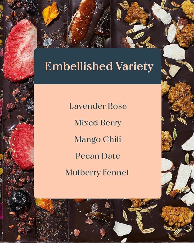 Spring & Mulberry Holiday Dark Chocolate Bars - Refined Sugar Free Dark Chocolate Sweetened w/Dates, Gluten Free Holiday Bars, Vegan Bar Treat - All Bar Gift Set