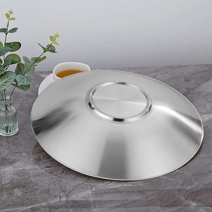 SANQIAHOME 18/8 Staniless Steel Large Serving Bowls,35cm/13.8 in,mixing-bowls pasta-bowls salad-bowls Silver