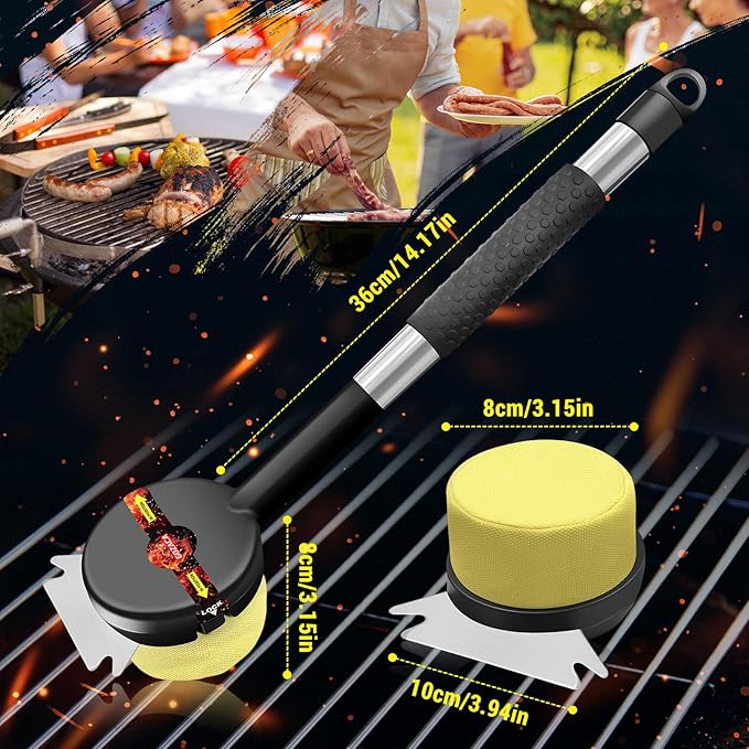Steam Brush Replace Head, Bristle Free Cleaning for Grills & Griddles, Heat-Resistant & Dishwasher Safe, Yellow (Replaceable Head)