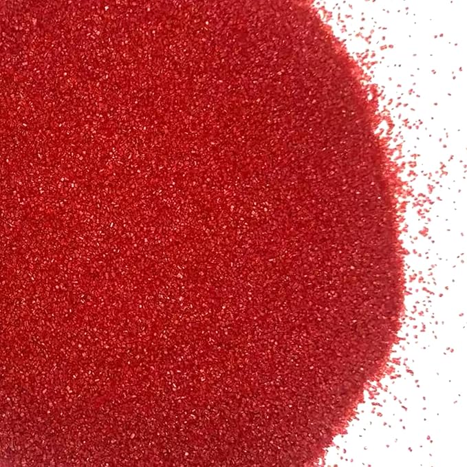 PhilaeEC Red Sanding Sugar Edible Sparkling Crystals for Baking Cake Decoration Cookie Ice Cream Cupcake Toppers Wedding Party Valentines Halloween Christmas Supplies 5oz