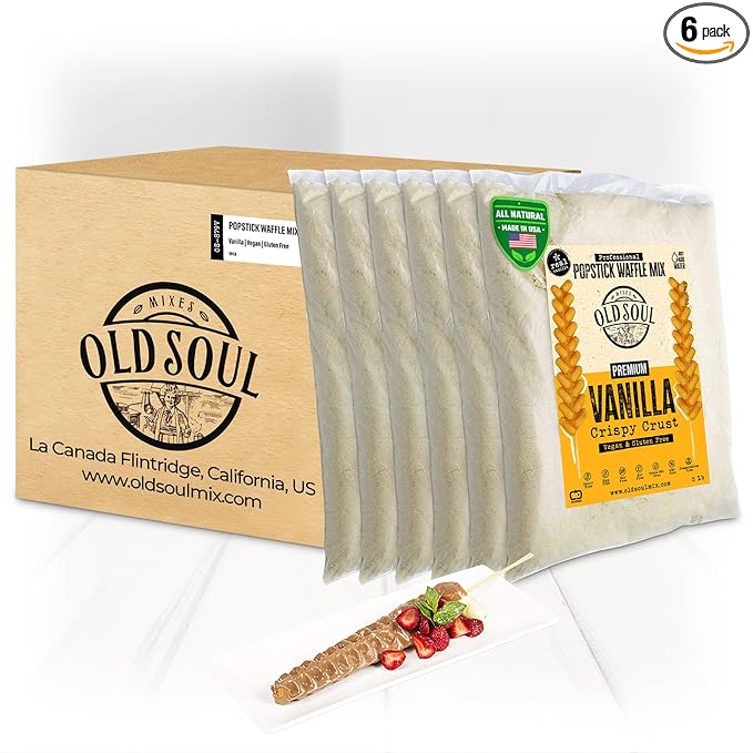 OldSoul Professional Popstick Waffle Mix | Stick Waffles Dough Mix | 30 Lbs | Vanilla Flavor | 672 Waffles (30 Lbs, Gluten Free & Vegan)