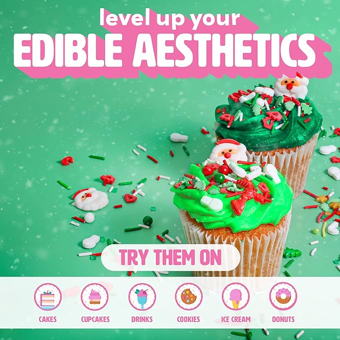 Charming Christmas Sprinkles for Cookie Decorating – Our Mix Includes Pretty Tree, Star & Ornament Sprinkles - For Holiday Cake Decorating (Yuletide Magic)