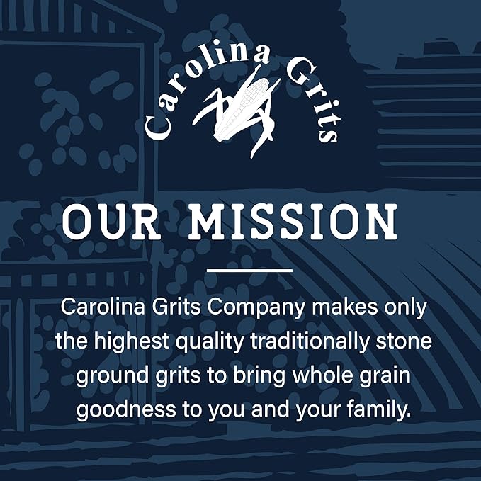 Carolina Grits Company Traditionally Stone Ground Carolina White Grits, Whole Grain, Gluten Free and non-GMO (White, 1 Pack (16 ounces))