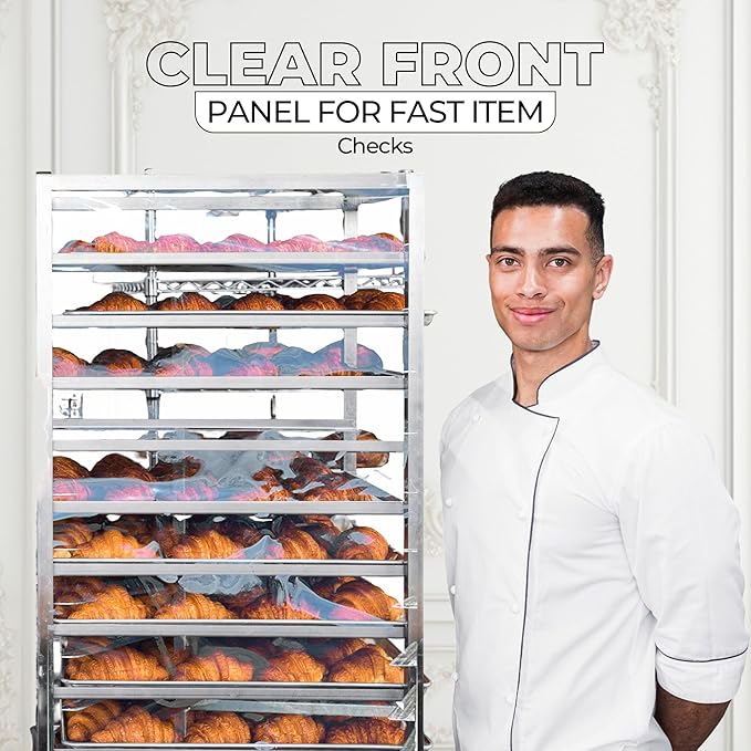 Bakery Food Pan Sheet Rack Cover – Heavy Duty PVC Vinyl Zippered Bun Pan Rack Cover – Long-lasting Use Durable Cover with 2 Zippers – Made in USA (White, 23"W x 28"L x 63"H)