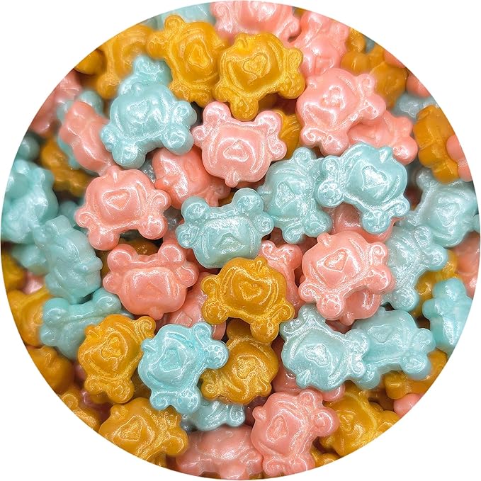 NCS Pearlized Pink, Blue, and Gold Princess Carriage Edible Candy Sprinkles, 8 ounces