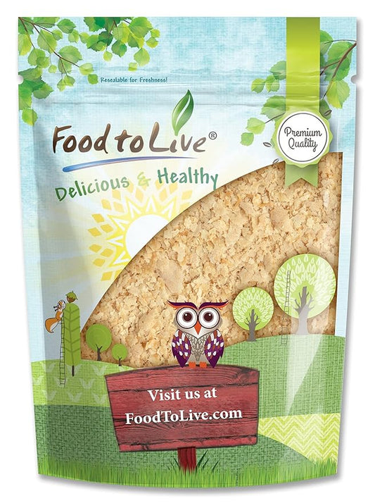 Food to Live Nutritional Yeast Flakes, 4 Ounces Fortified Large Flakes, Inactive, Unsweetened, Vegan Thickener, Bulk. Good Source of Protein & Vitamins. Perfect for Baking, Vegan Cheese and Sauces
