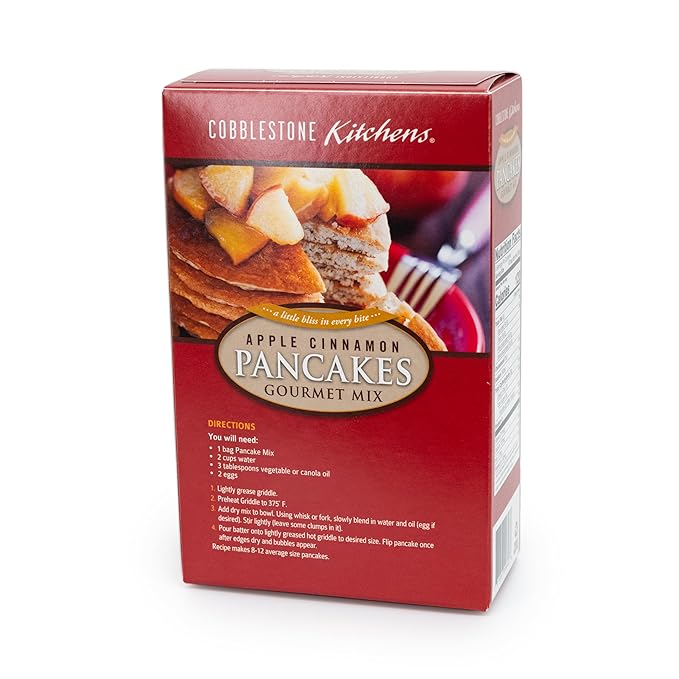 Cobblestone Kitchens | Apple Cinnamon Pancake Mix | Spiced Apple Pancakes | 16 oz Box