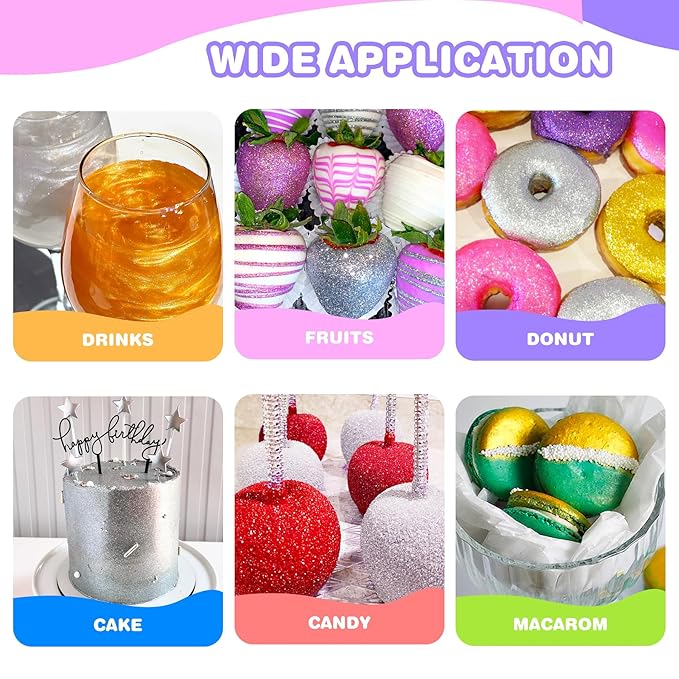 Edible Glitter Spray 22g (Rose Gold) - Metallic Food Coloring Powder, Food-Grade Glitter, Metallic Shimmer Edible Color Powder - for Beverages, Cocktail, Cake Decorating, Baking, Icing, Candy