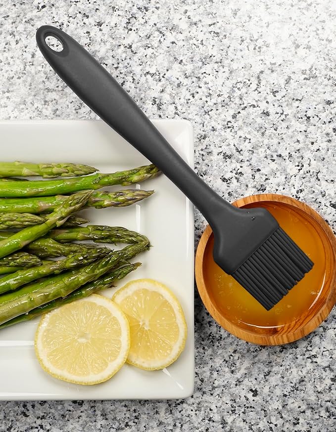 RSVP International (EBB-TQ) Silicone Basting Brush, Black, 8.75" | Gently Spreads Butter, Sauces, Marinades, & More | Dishwasher Safe & Heat Resistant | BBQ Grill, Baking, Preparing Meats