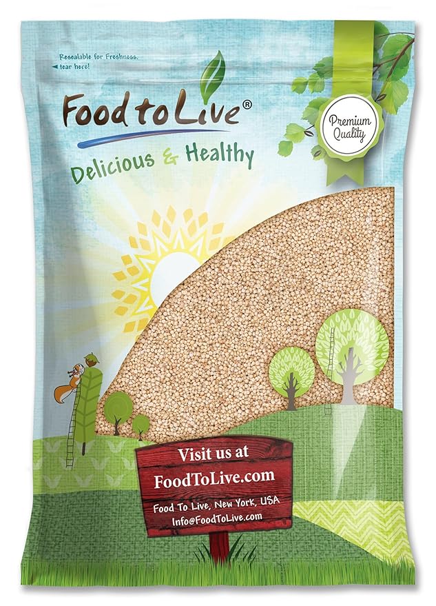 Food to Live Italian White Whole Grain Sorghum, 10 Pounds – Premium White Groats. Raw Milo Seeds. Vegan, Bulk Broom-corn. Durra is Great for Making Flour and Popped Jowar Dhani