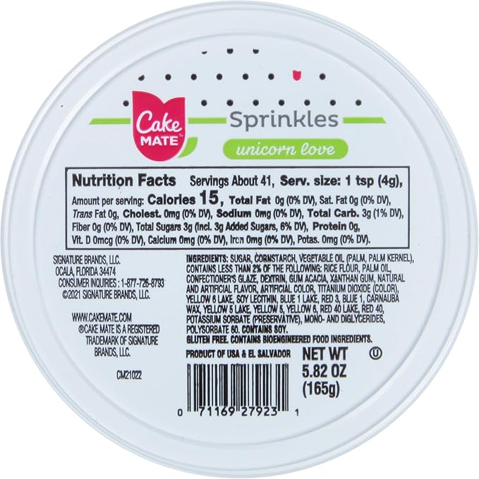 Cake Mate Unicorn Dessert Sprinkles - Unicorn Mix of Sprinkles/Jimmes, Perfect for baked goods, cookies, ice cream, cake, brownies 5.82oz