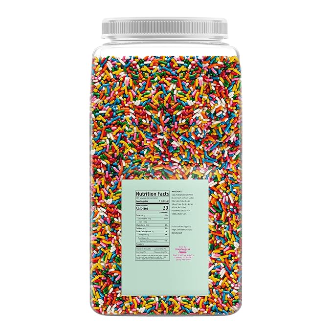 Unpretentious Rainbow Sprinkles, Dessert Decorating, Colorful Jimmies, Bulk Size (7 Pound)
