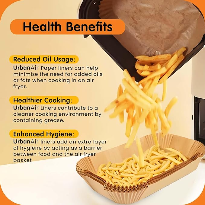9-Inch Rectangle 125pcs Air Fryer Paper Liners for Easy Cleanup - Non-Stick, Heat-Resistant, and Perfect Fit for Hassle-Free Cooking | Bleach-Free Parchment| (9 In/22cm 125pcs)