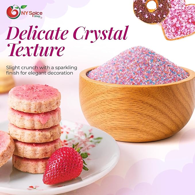 NY Spice Shop Rainbow Sanding Sugar - 8 Ounce Sweet Colorful Edible Sprinkles For Candy Dish - Sugar Sprinkles For Cake Decorating Cookies Basket & Dishes