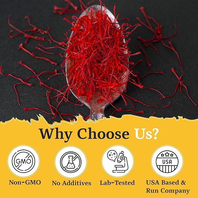 Superior Saffron Threads (Super Negin) Premium grade Saffron Spice for Paella, Risotto, Tea's, and Nutritional Uses (4 Grams)