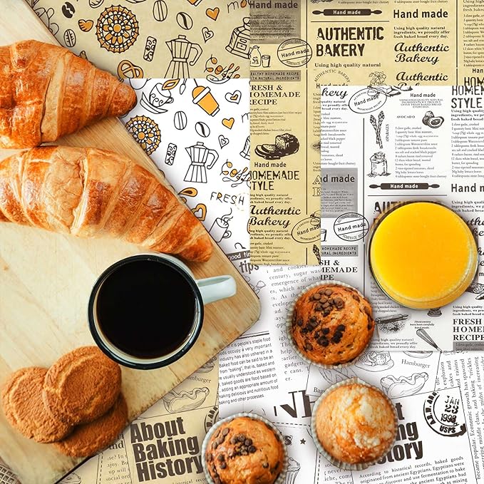 Kraft 10" x 10" - 200 Pk - Brown Food Wrap, Basket Liners, Deli Paper for Bakery, Picnic, Festival, Fair or BBQ