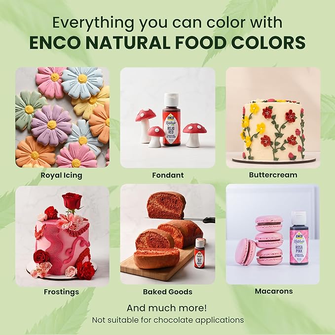ENCO Naturals Food Coloring Gel Purple 1.41 oz - No artifitial dyes - Vibrant colors for Icing, Buttercream, Fondant