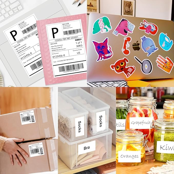 2"x 4" (500 Sheets) Address Labels Sticker Paper for Laser/Ink Jet Printer, Printable and Writable White Sticker Label- Matte, 10 per Page Label (Total 5000 Labels)