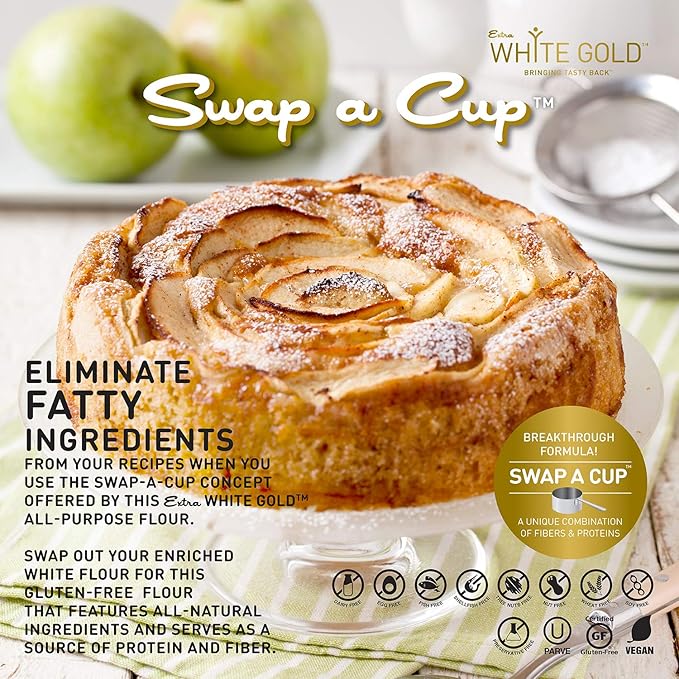 Extra White Gold All Purpose Flour - Gluten Free Flour Blend for Baking and Cooking - Kosher, Vegan, Soy Free, Nut Free, Dairy Free - 15.9 Ounces (2 Pack)