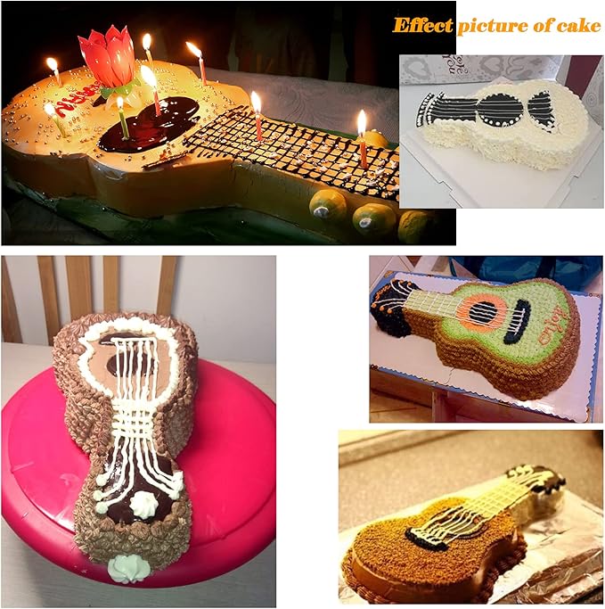 Guitar Shaped Cake Pan, Aluminum 3D Birthday Cake Mold Baking Mould Tin Cake Pan - Guitar (16.5 Inch)