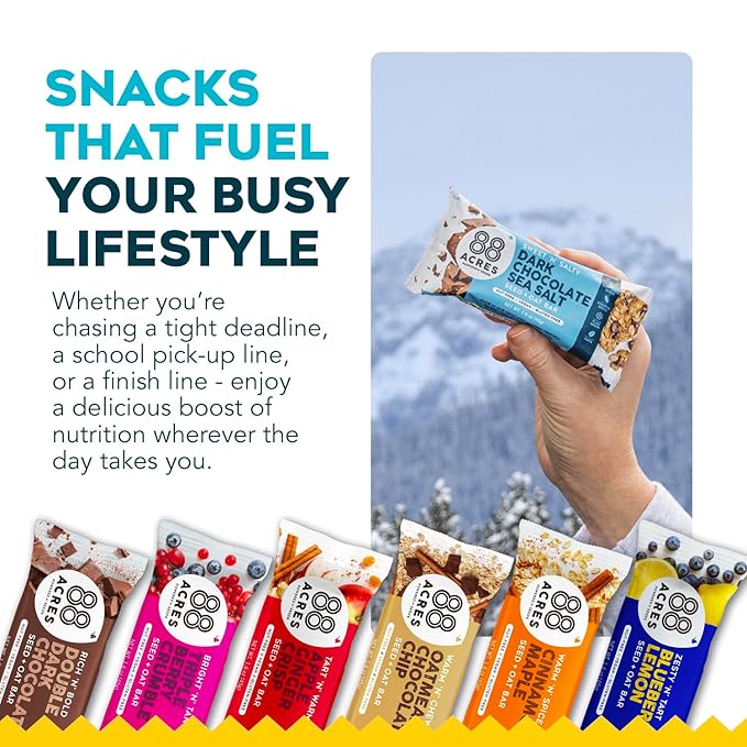 88 Acres Granola Bars | Variety | Gluten Free, Nut-Free Oat and Seed Snack Bar | Vegan & Non GMO | 12 Pack