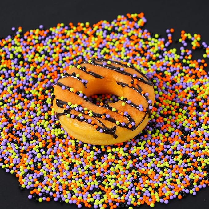 Halloween Nonpareils Sprinkles, 4oz Halloween Sprinkles for Cake Decorating Cupcake Toppers Baking Cookie Ice Cream Dount Chocolate, Edible Round Sugar Candy Food Grade