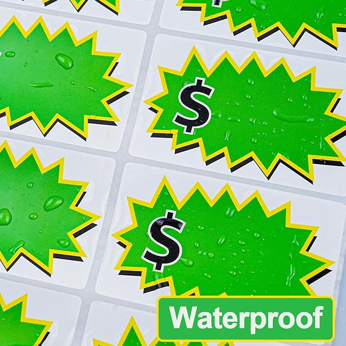 300 Pcs Garage Sale Stickers, (2"x3") Removable Adhesive Price tag Stickers for Yard Sale, Price Labels for Retail, Annual Community, Flea Market (Green)