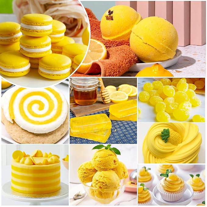 Food Coloring - Vivid Food Coloring for Baking, Cake Decorating, Cookie, Fondant, Macaron - Liquid Tasteless Food Color Dye for Airbrush, DIY Slime Making and Crafts - 6 fl.oz / 160ml (Lemon)