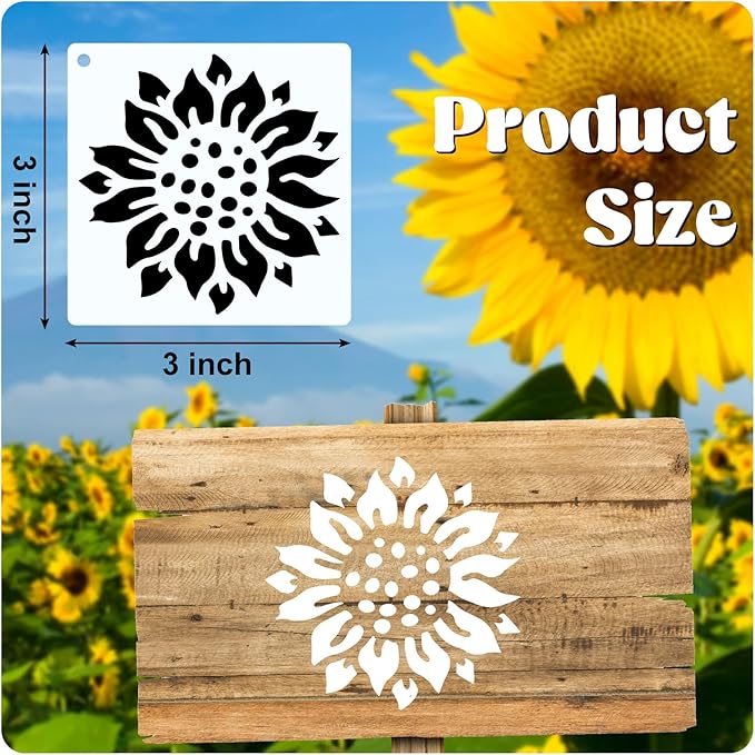 66 Pcs Small Stencils for Crafts Reusable 3 Inch Stencils for Painting on Wood DIY Craft Paint Template for Wall Home Decor Card Rock Canvas Drawing Holiday Ornament(Flowering Plants)