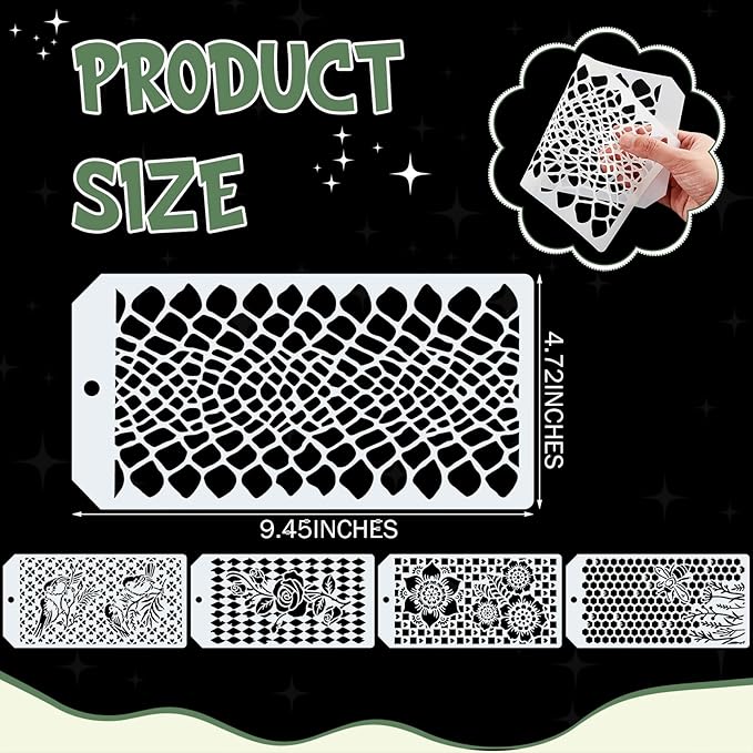 Marspark 20 Pieces Wildflower Stencils for Painting Template Flower Wall Stencils Reusable Spring Templates PET DIY Drawing for Painting on Wood Wall(Irregularity Style)