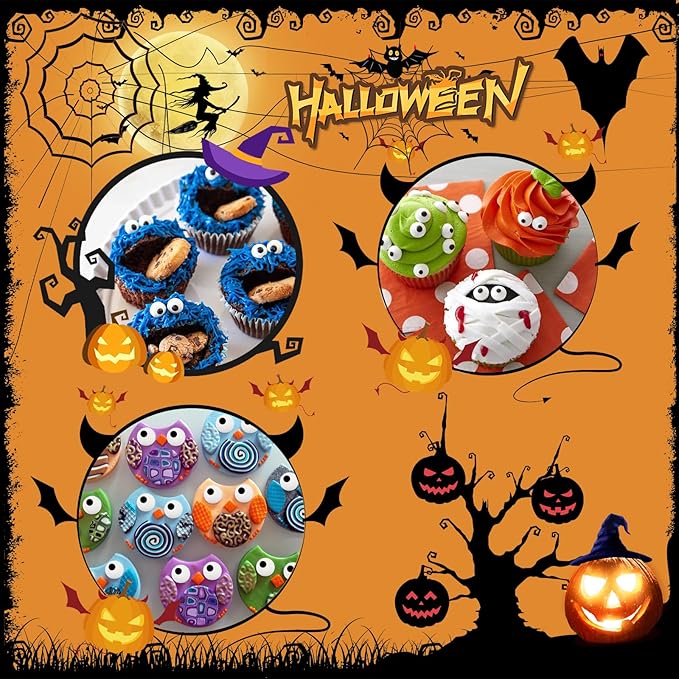 LEBERY Candy Eyeballs Eyes Cake Cupcake Toppers Halloween Sprinkles, Edible Eyes Candy Eyes for Decorating Eyes Sprinkles Edible Eyeballs for Halloween Christmas Baking Cookie Decorations - 3 oz