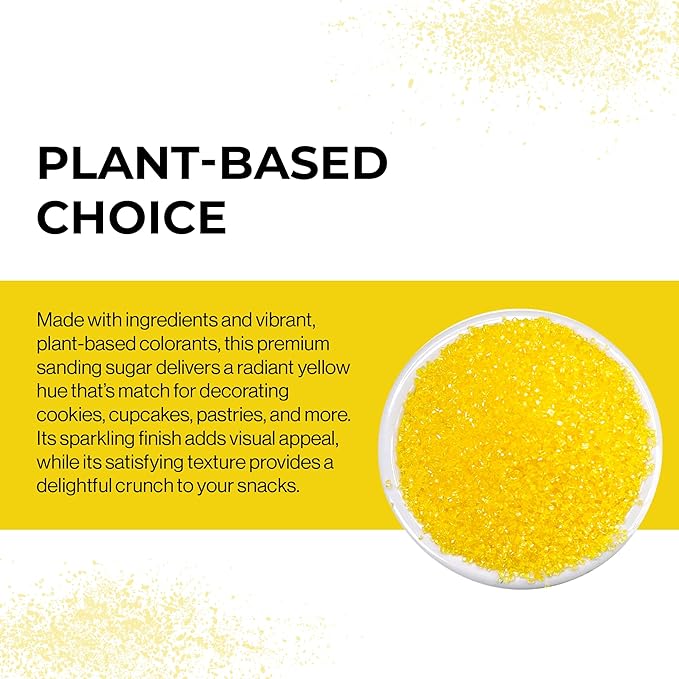 Ultimate Baker - Sanding Sugar, Yellow - Vibrant, Naturally Colored Baking & Decorating Sugar, Perfect for Sprinkling on Cakes, Desserts & Ice Cream, Medium Crystal - 80oz