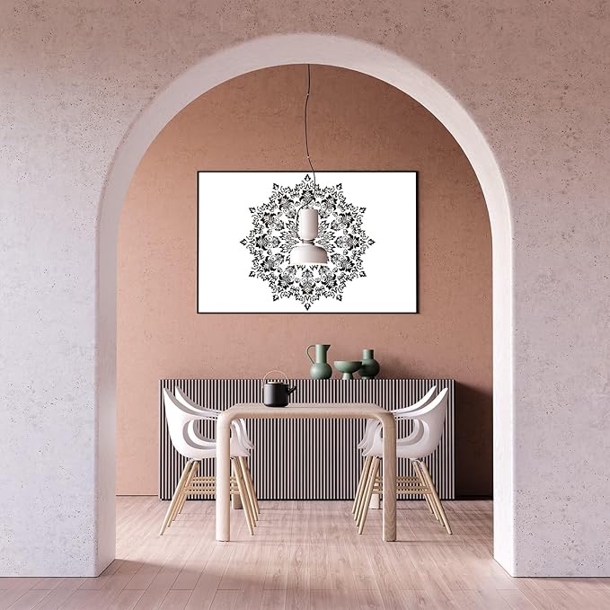 YKW 4 Pack Mandala Stencils for Painting - Reusable Large Mandala Templates - 14.5x7.7 Patterns for Wall, Fabric, Wood, Heterosexual Stone - DIY Home Decor Art Craft Supplies, Translucent and Soft