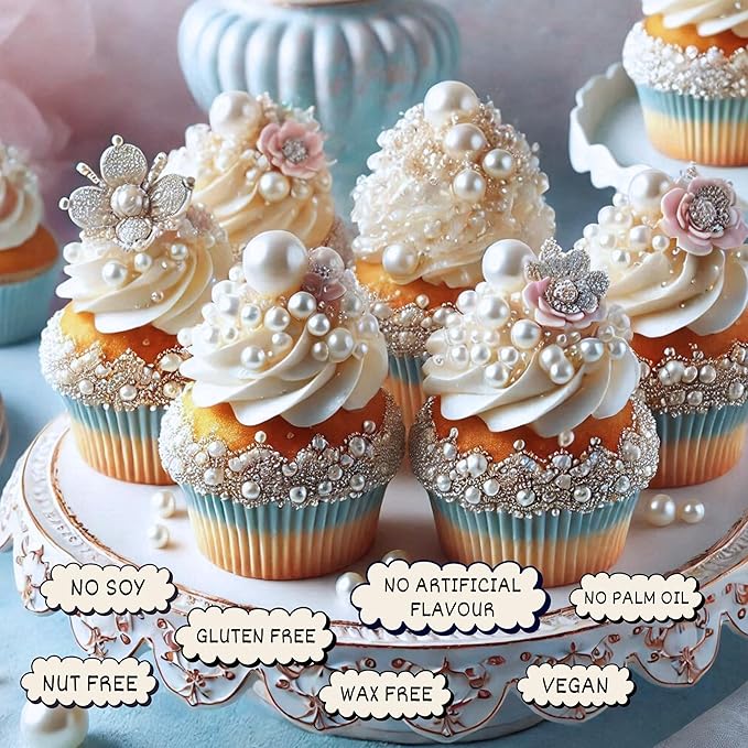 Confect Pearl White Cake Sprinkles – Confect Love Disco Balls Mashup Edible Sprinkles for Cupcakes, Cakes & Cookies – Elegant White Sugar Pearls & Decorative Toppings | Vegan, Gluten-Free, Nut-Free, Soy-Free, Dairy-Free, Palm Oil-Free- 4.2 Oz