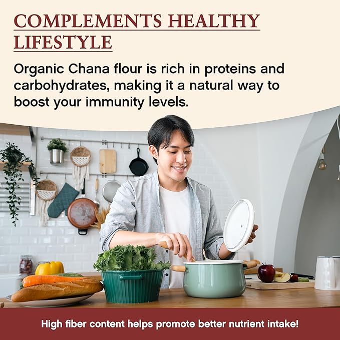 Darsa Organics Chickpea Flour, 2 lb - Premium Grade USDA Organic Certified Garbanzo Bean Flour, Besan for Cooking, Chane Ka Atta, Baking & Vegan Recipes, Gluten-Free, Non-GMO, Chemical-Free, Kosher, Vacuum-Sealed for lasting freshness