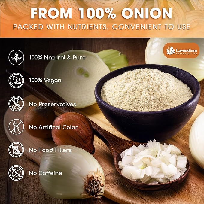 Lavendium, Premium 25oz Onion Powder, 100% Natural and Pure from Onion, Rich Flavor, Perfect for Cooking & Seasoning, No Additives, No Gluten, No Sugar, Vegan