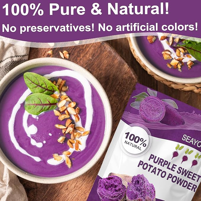 10oz Purple Sweet Potato Powder – Premium Ube Powder & Natural Yam Color for Baking, Smoothies, Ice Cream & Desserts – Vegan, Gluten-Free