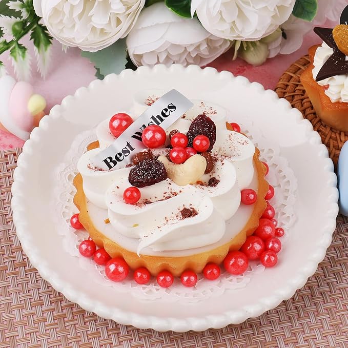 Red Pearl Sprinkle for Cake Decorating, 4 Sizes Sugar 130g/4.6oz, Cupcake, Ice Cream, Donuts, Macaron Toppings Supplies (2mm, 4mm, 7mm, 1cm)