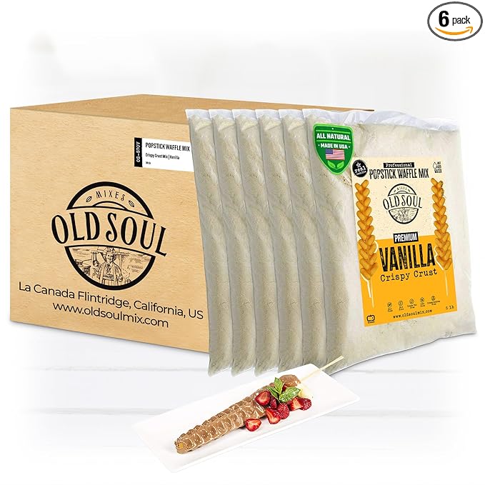 OldSoul Professional Popstick Waffle Mix | Stick Waffles Dough Mix | 30 Lbs | Vanilla Flavor | 672 Waffles (30 Lbs, Traditional)
