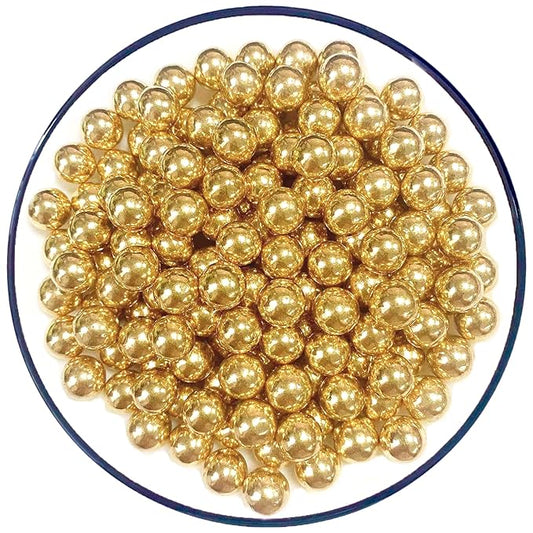 Sentovac 10mm Gold Pearl Sprinkles Large Edible Cake Decorating Sugar Candy Cookie Cake Cupcake Topper Ice Cream Baking Decorations Halloween Christmas Valentines Wedding Supplies