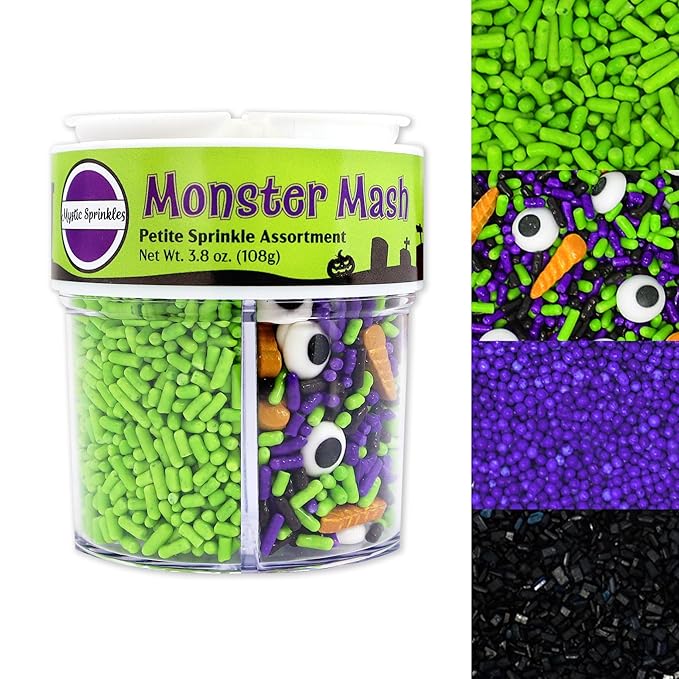 Mystic Sprinkles 4 Cell Sprinkle Assortments (Monster Mash, Petite)