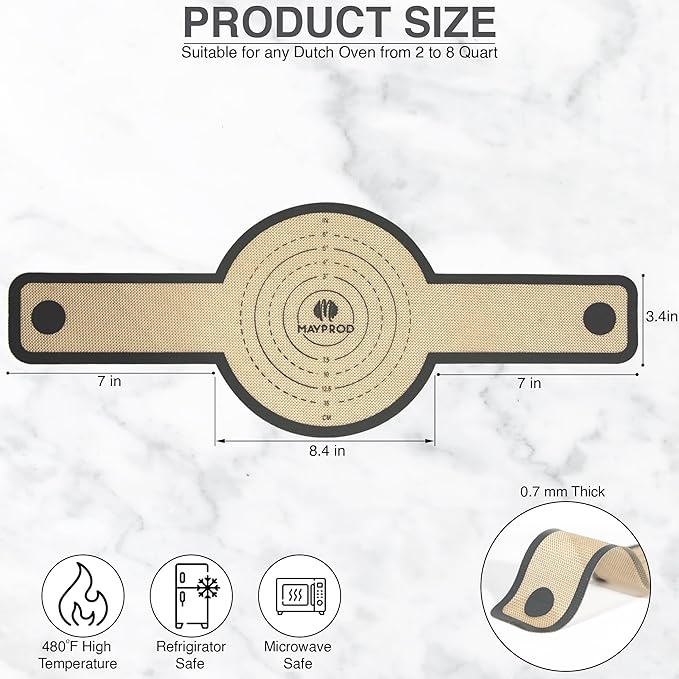 Silicone Bread Sling for Dutch Oven, Dough Scraper, Dough Whisk, Sour Dough Tools, Baking Bread Tools - Essential Bread Making Accessories for Sourdough, Bread Kneading & Dutch Oven Baking