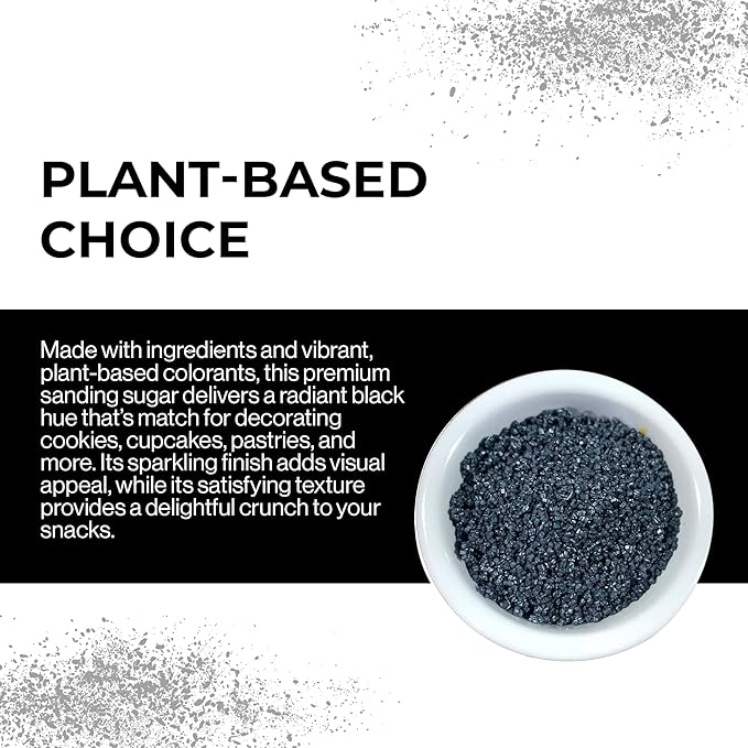 Ultimate Baker - Sanding Sugar, Black - Vibrant, Naturally Colored Baking & Decorating Sugar, Perfect for Sprinkling on Cakes, Desserts & Confections, Medium Crystal - 8oz