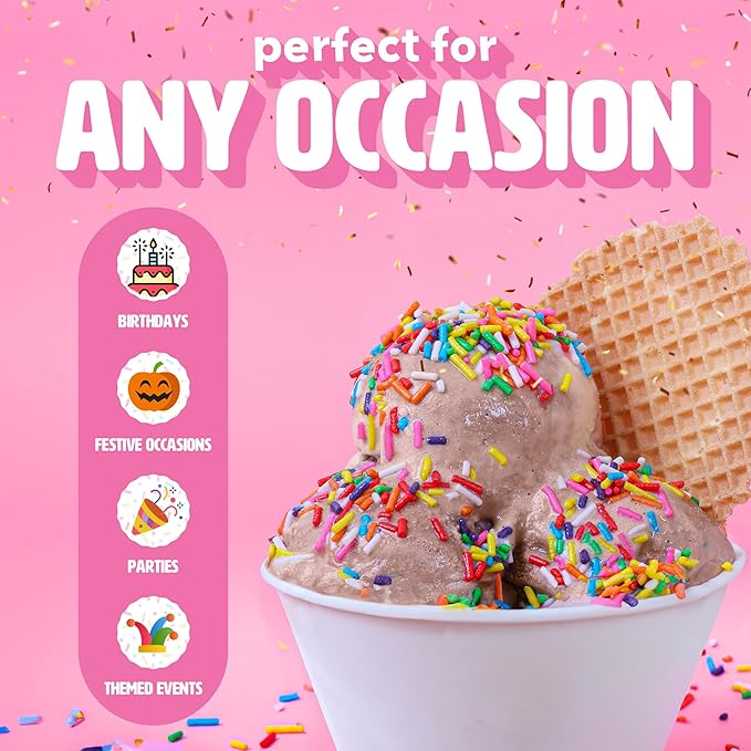Flavored Birthday Cake Sprinkles for Ice Cream, Drinks & Cupcakes - Our Edible Birthday Sprinkles Taste Just Like the Real Thing! Our Flavored Jimmies Are Gluten Free & Use Real Cane Sugar (7.5oz)